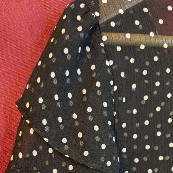 Banana Republic Polka Dot Ruffle Sheer Blouse - M - Picture 7 of 10